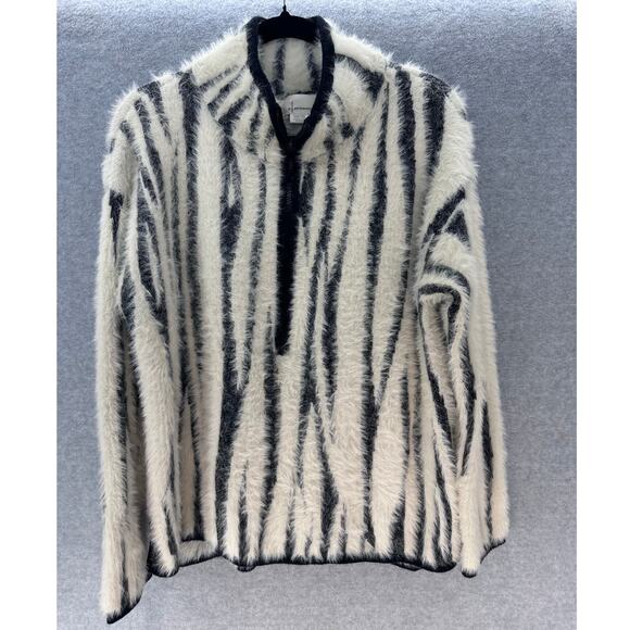 A by Anthropologie Women's sz L Cindy Eyelash Half-Zip Pullover SOFT Classy - Picture 1 of 7